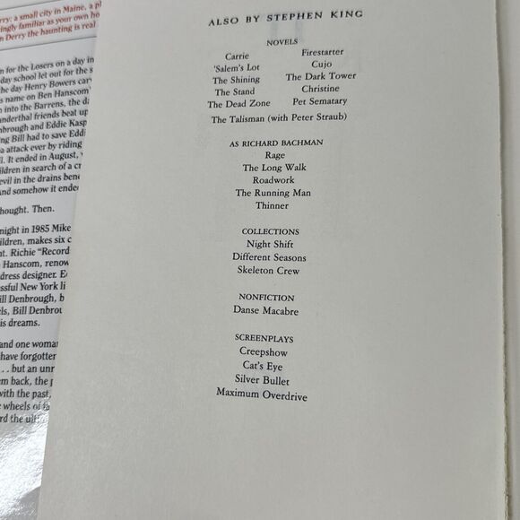 It by Stephen King (1986, Hardcover) FIRST EDITION Dust Jacket True First - Picture 6 of 9